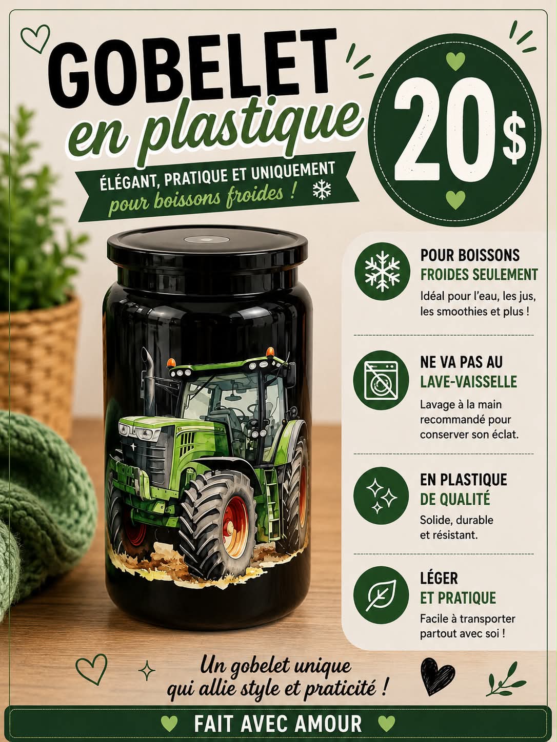 Gobelet en plastique