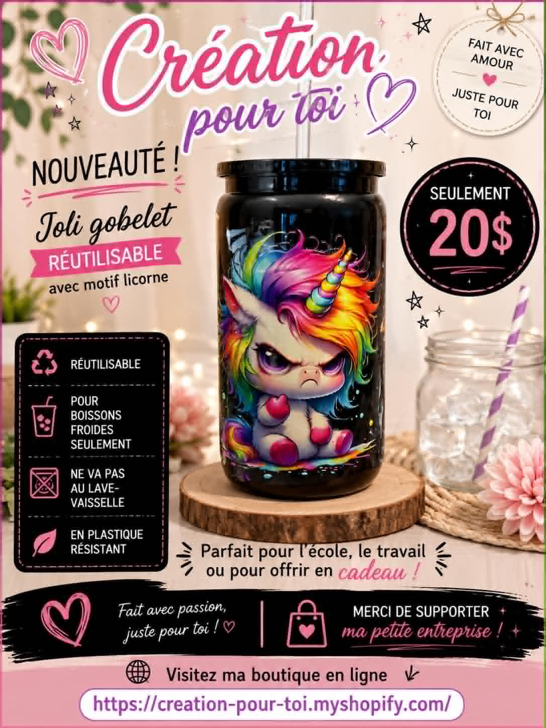 Gobelet « licorne »