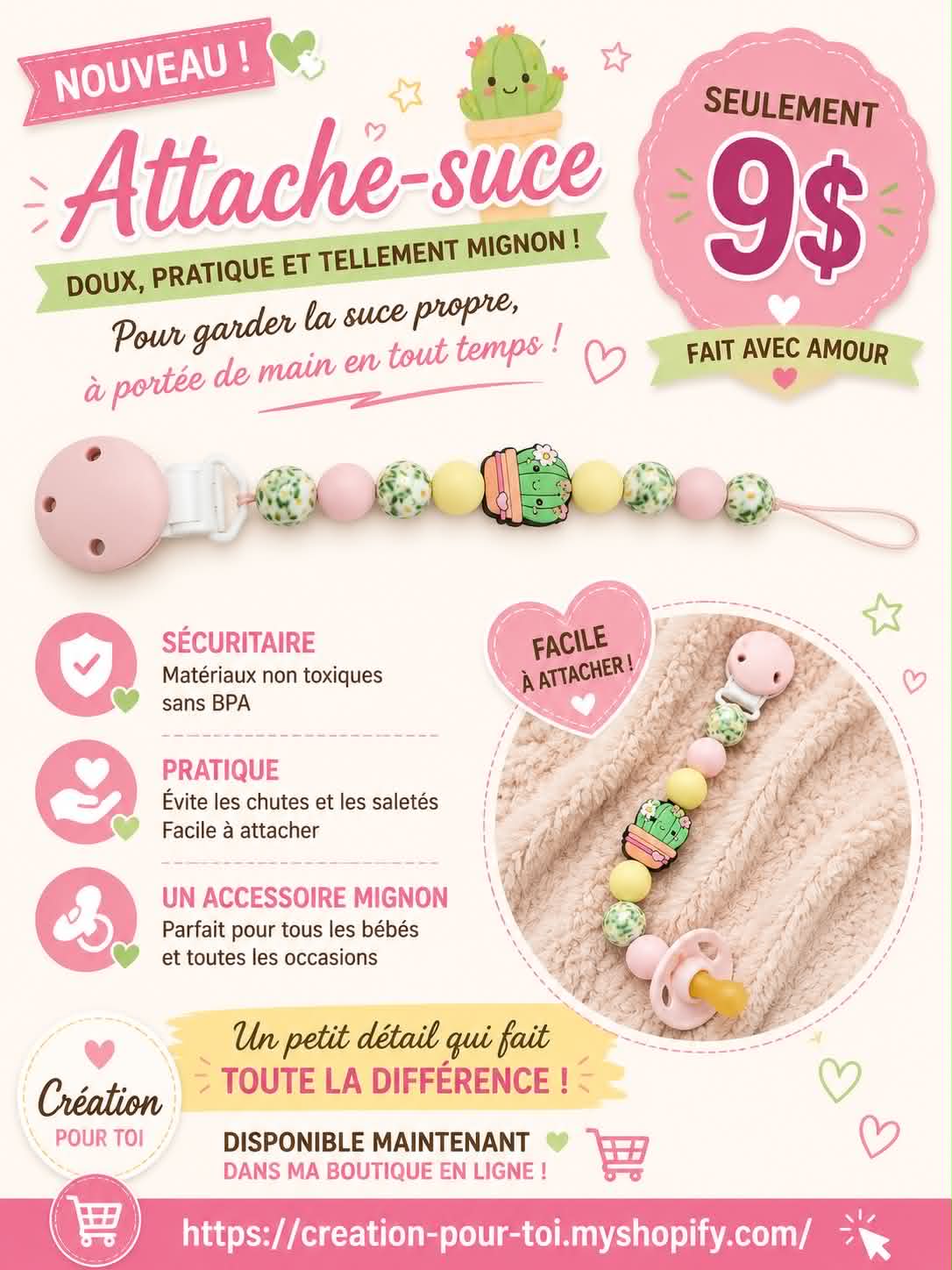Attache tétine pour Bébé