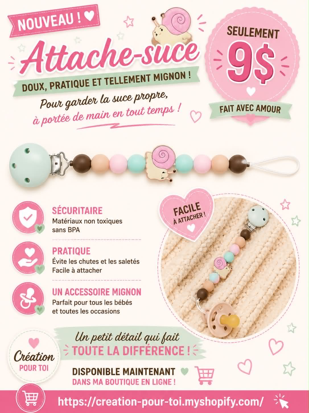 Attache tétine pour Bébé