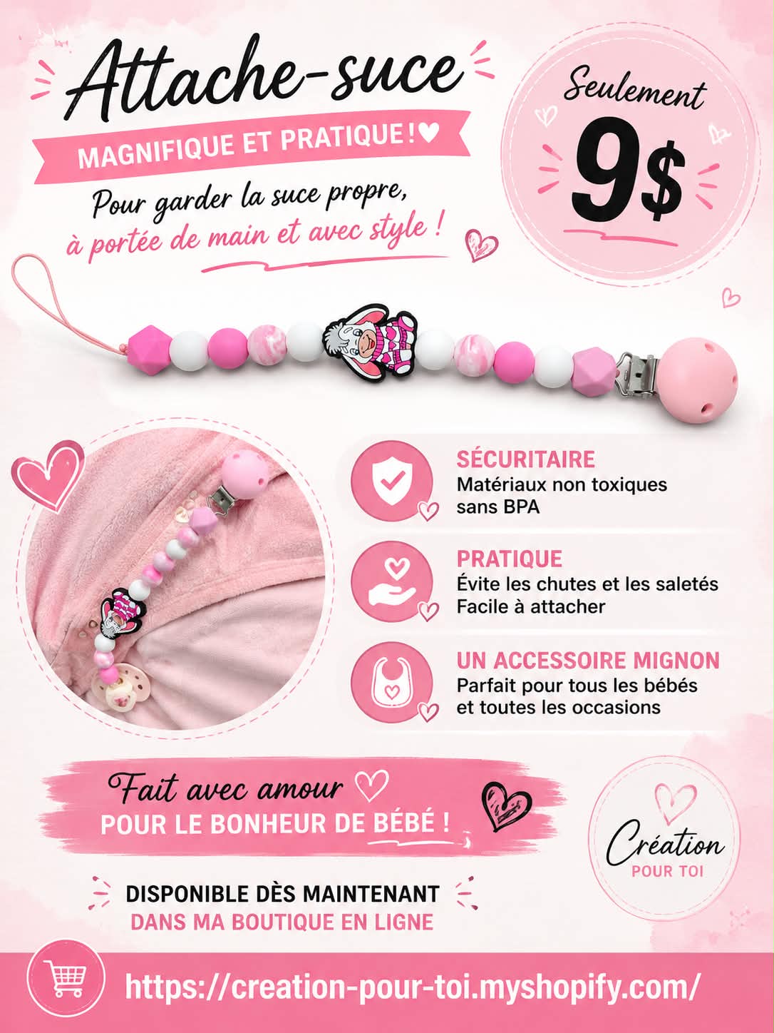 Attache tétine pour Bébé