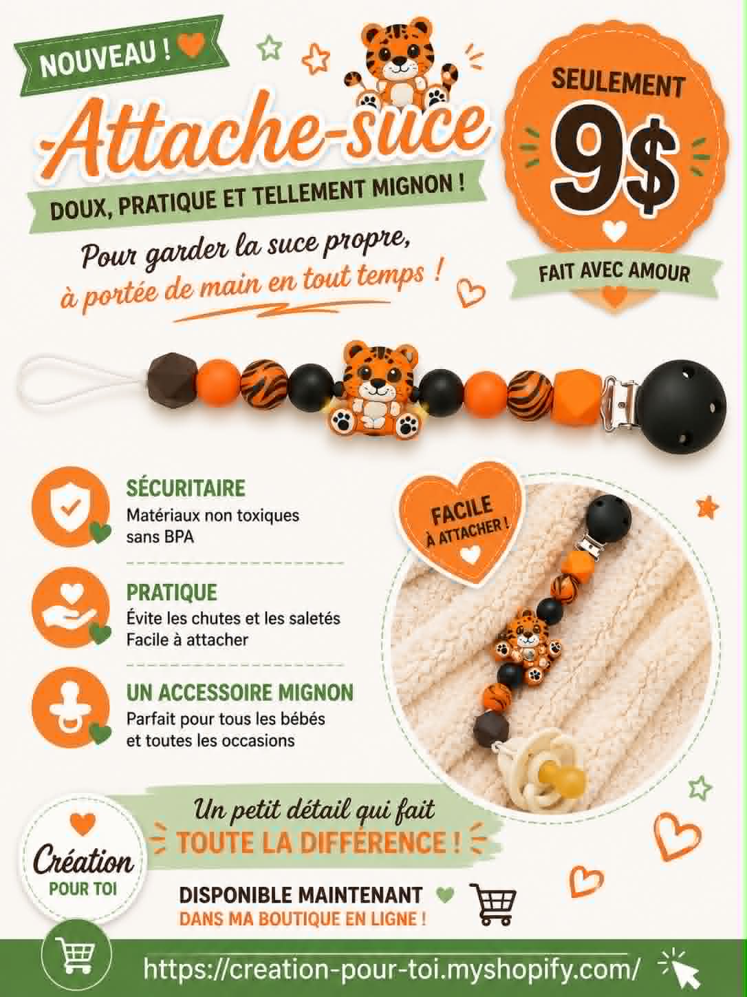 Attache tétine pour Bébé