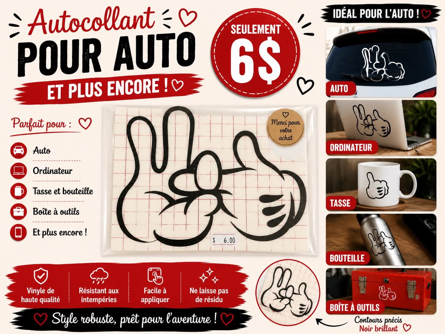 STICKER POUR VOITURE