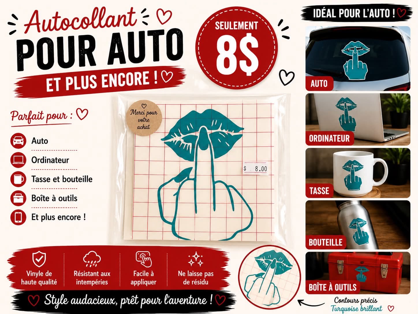 STICKER POUR VOITURE