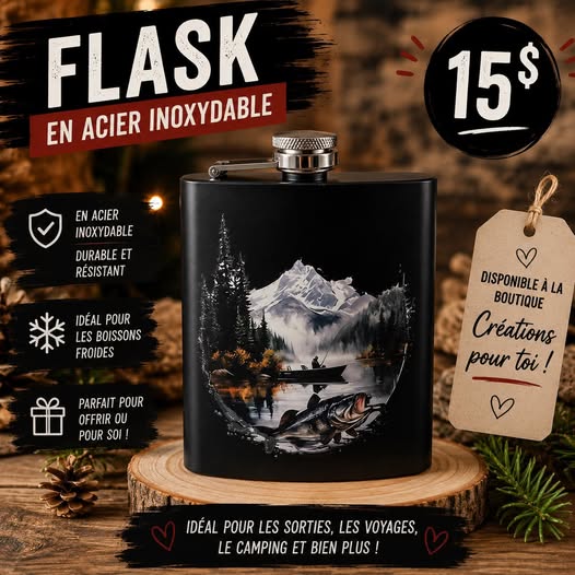 Flask Pêcheur sur le lac