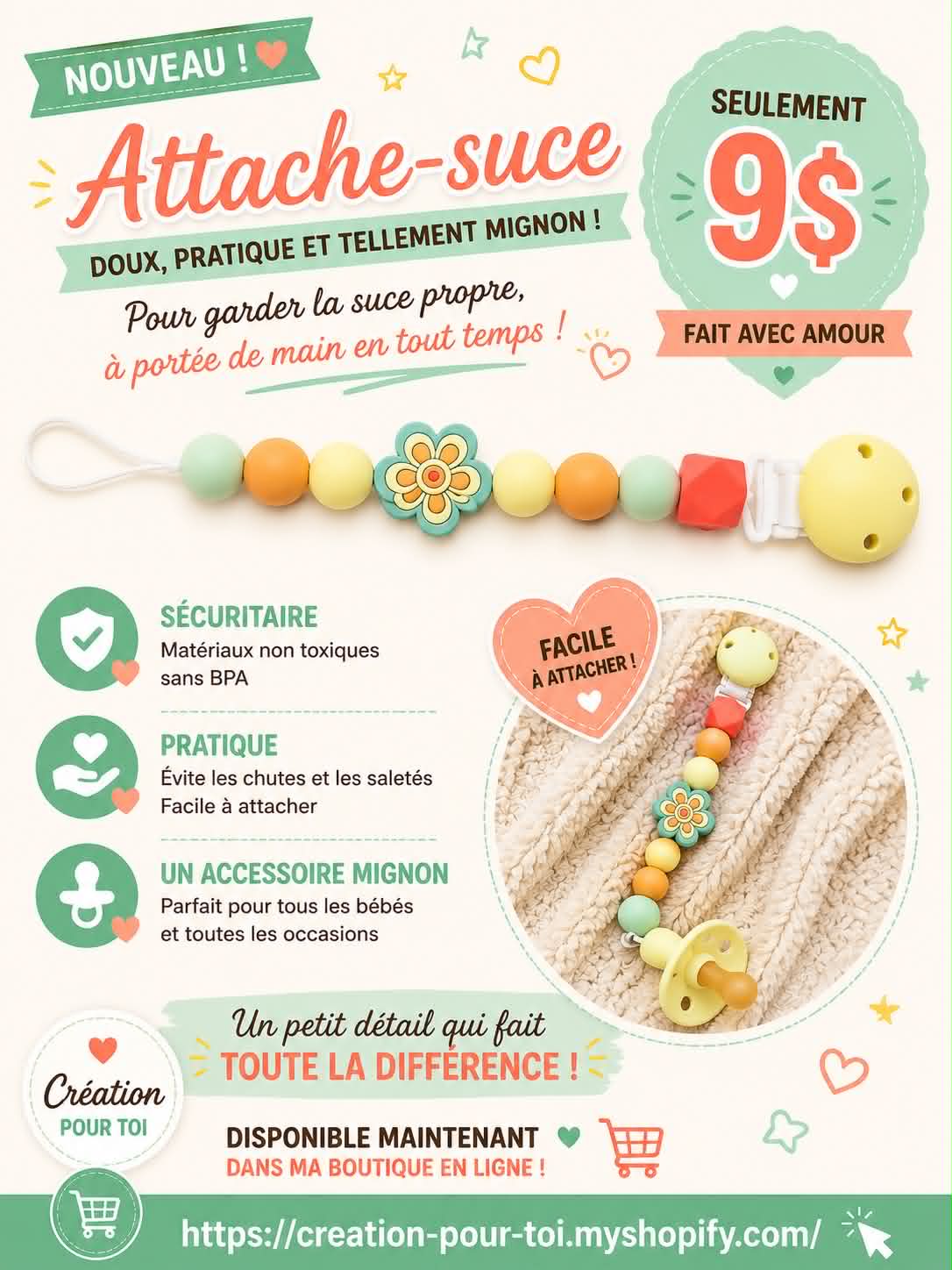Attache tétine pour Bébé