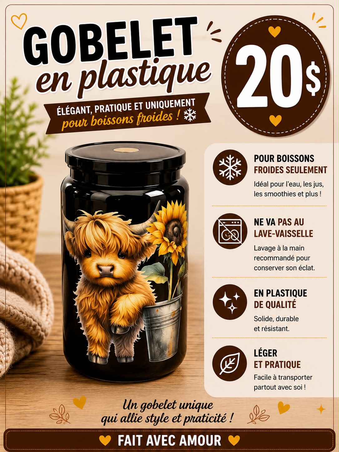 Gobelet en plastique