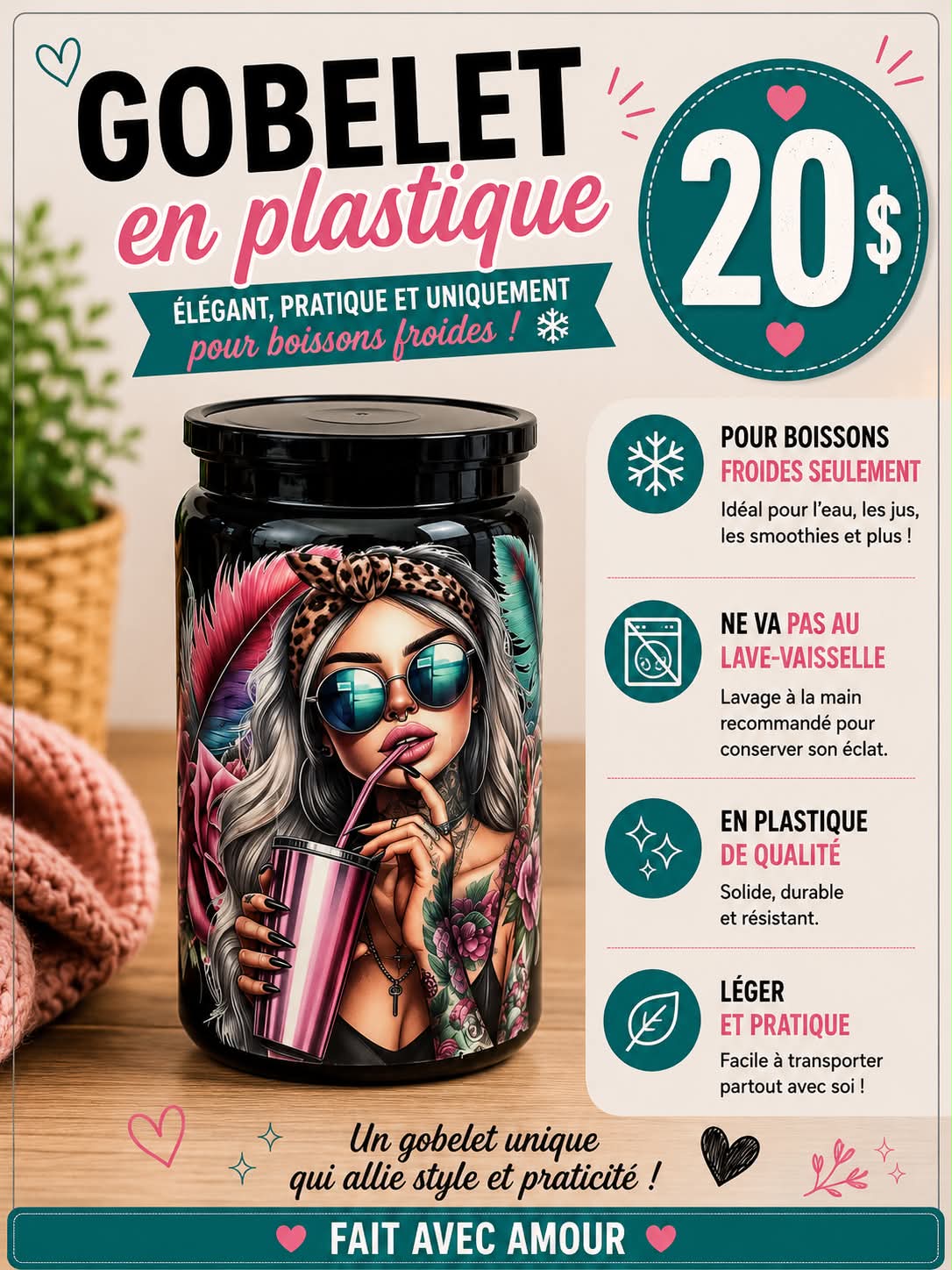 Gobelet en plastique