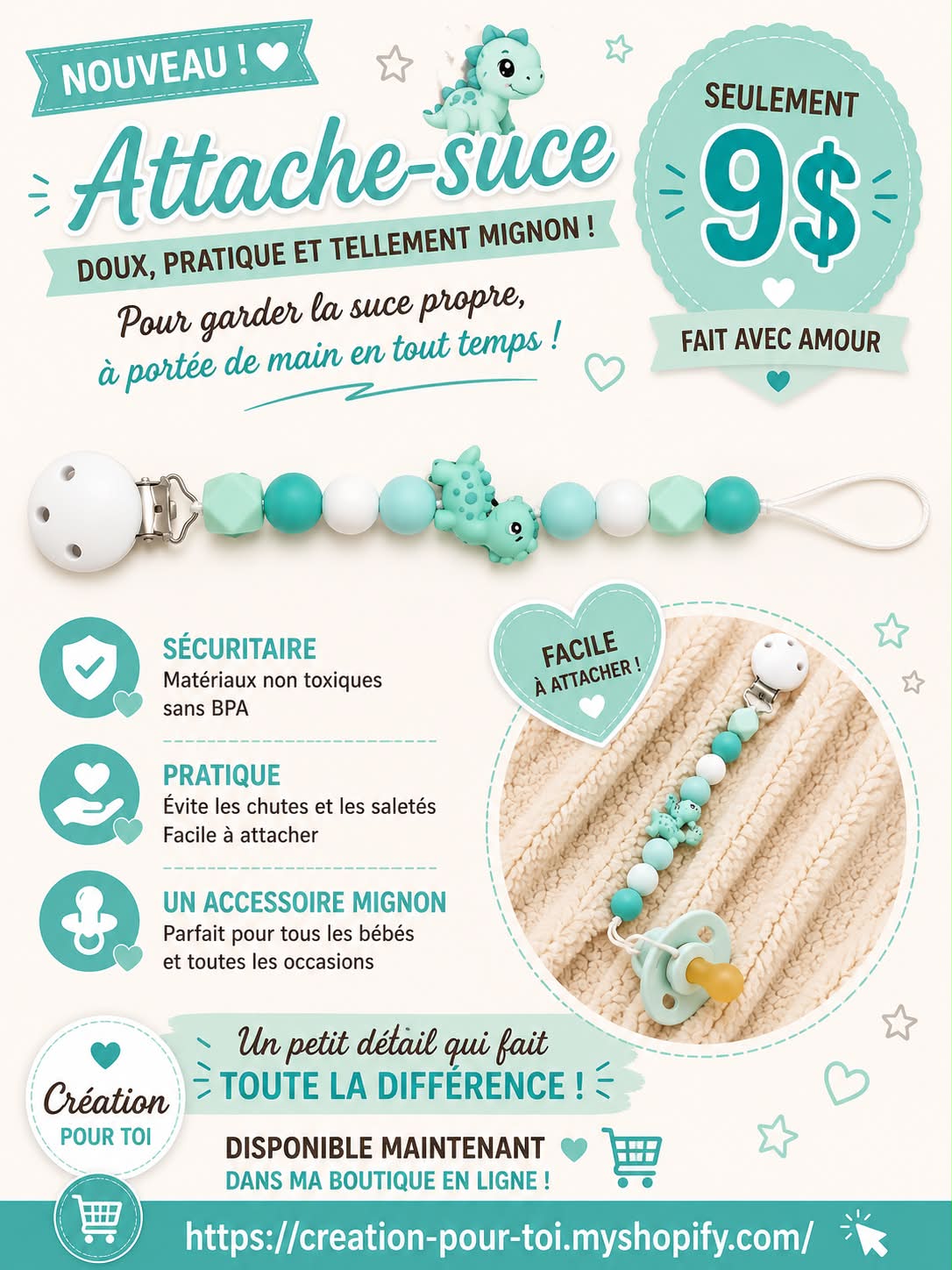 Attache tétine pour Bébé